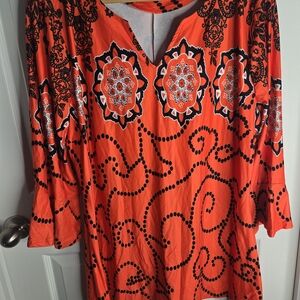 Reborn Orange and Black Patterned Mini Dress
